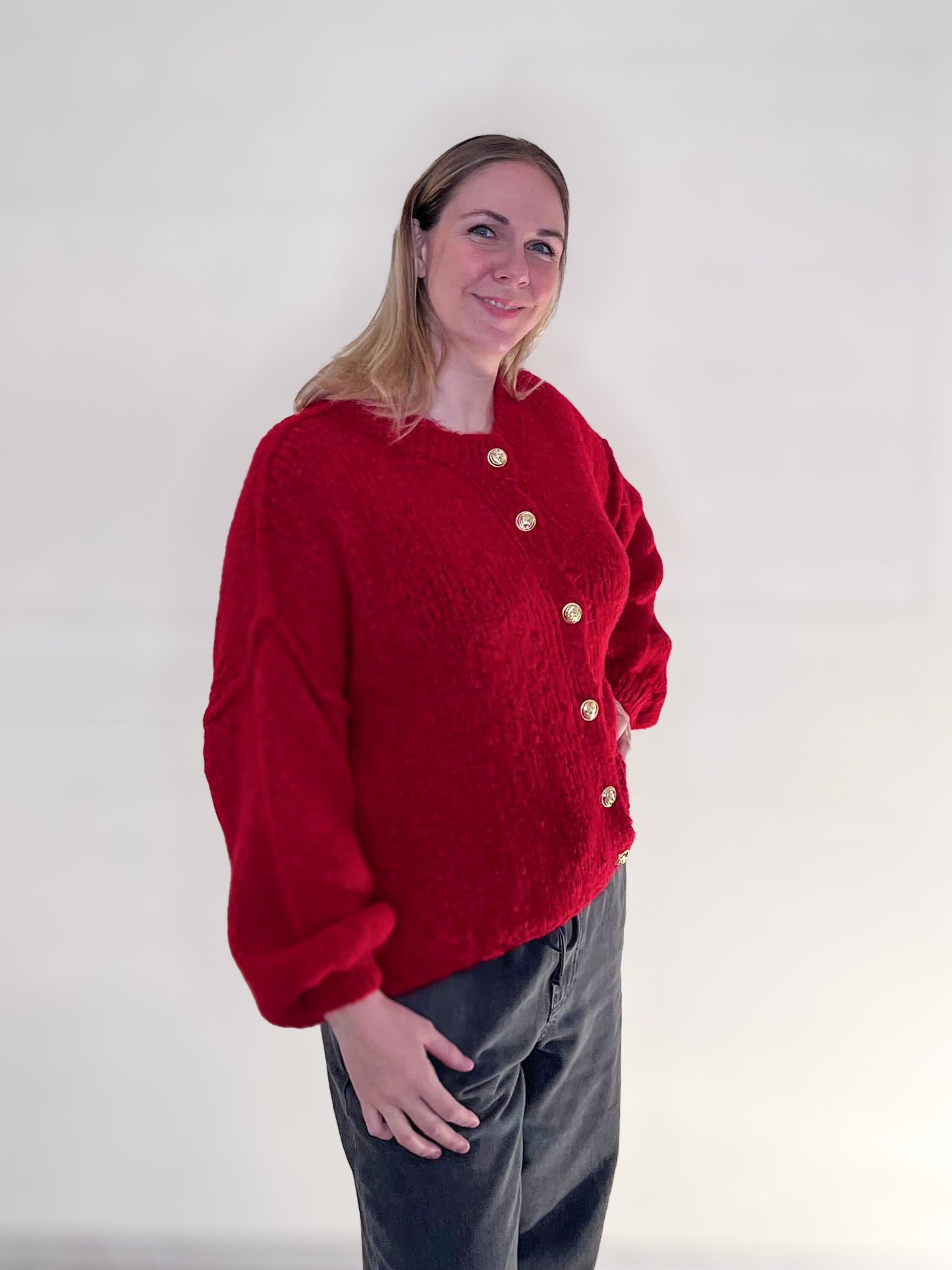 Strickjacke, elegant mit Knöpfen