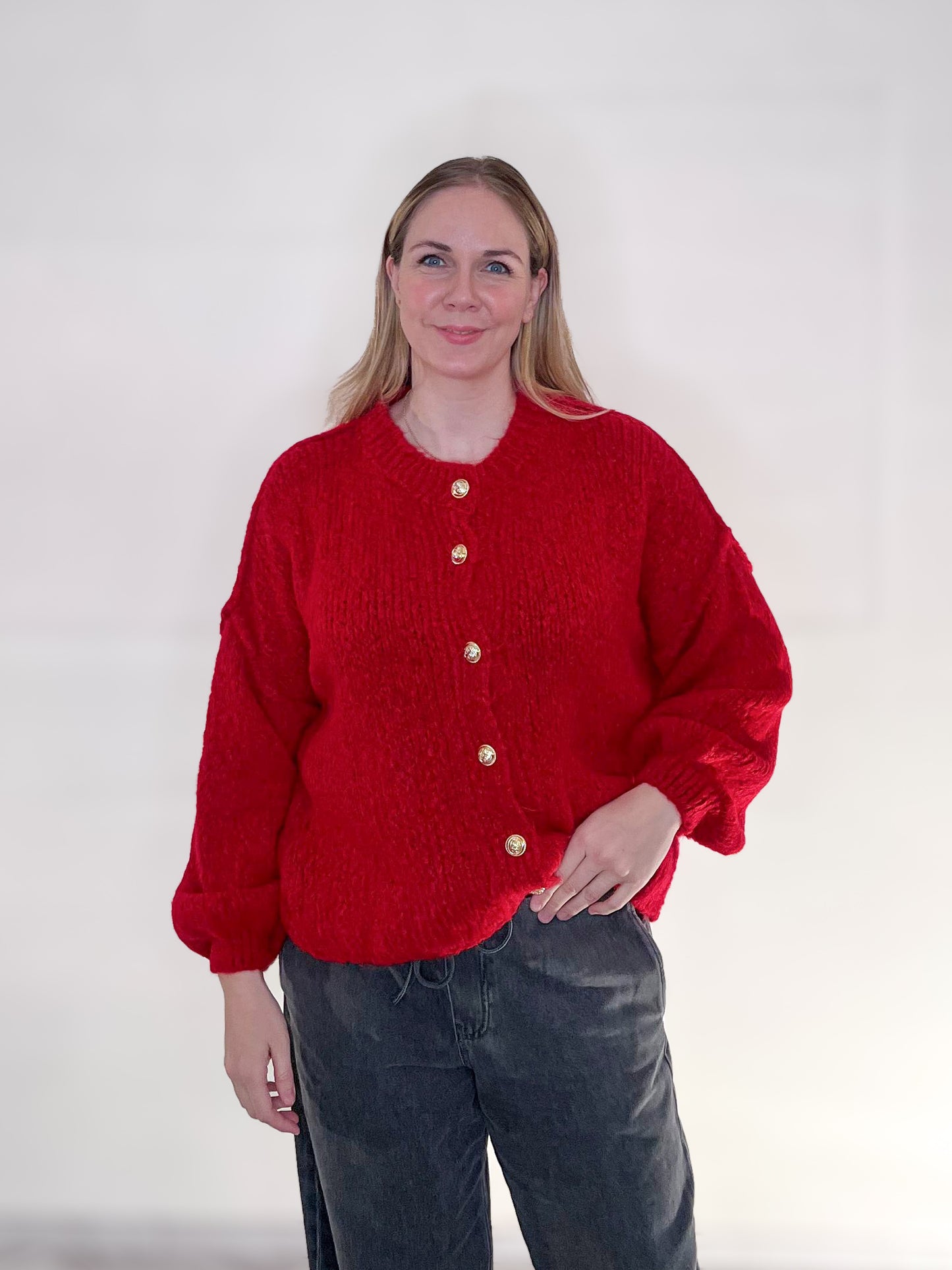 Strickjacke, elegant mit Knöpfen