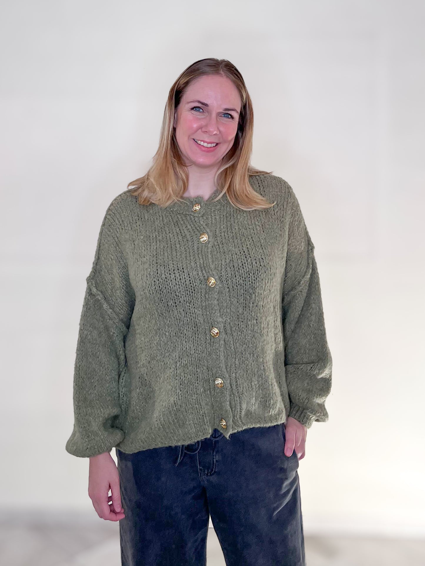 Strickjacke, elegant mit Knöpfen