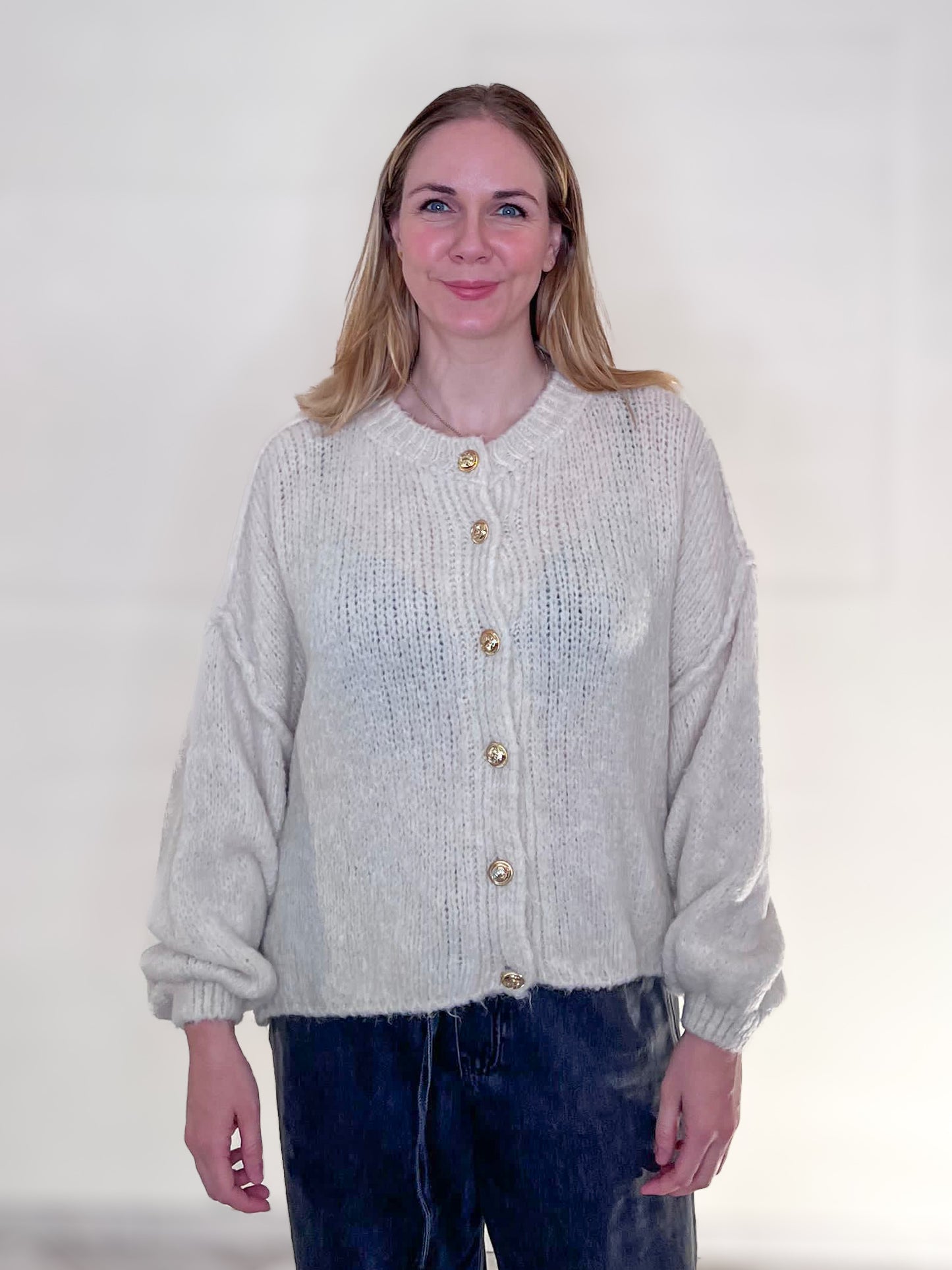 Strickjacke, elegant mit Knöpfen