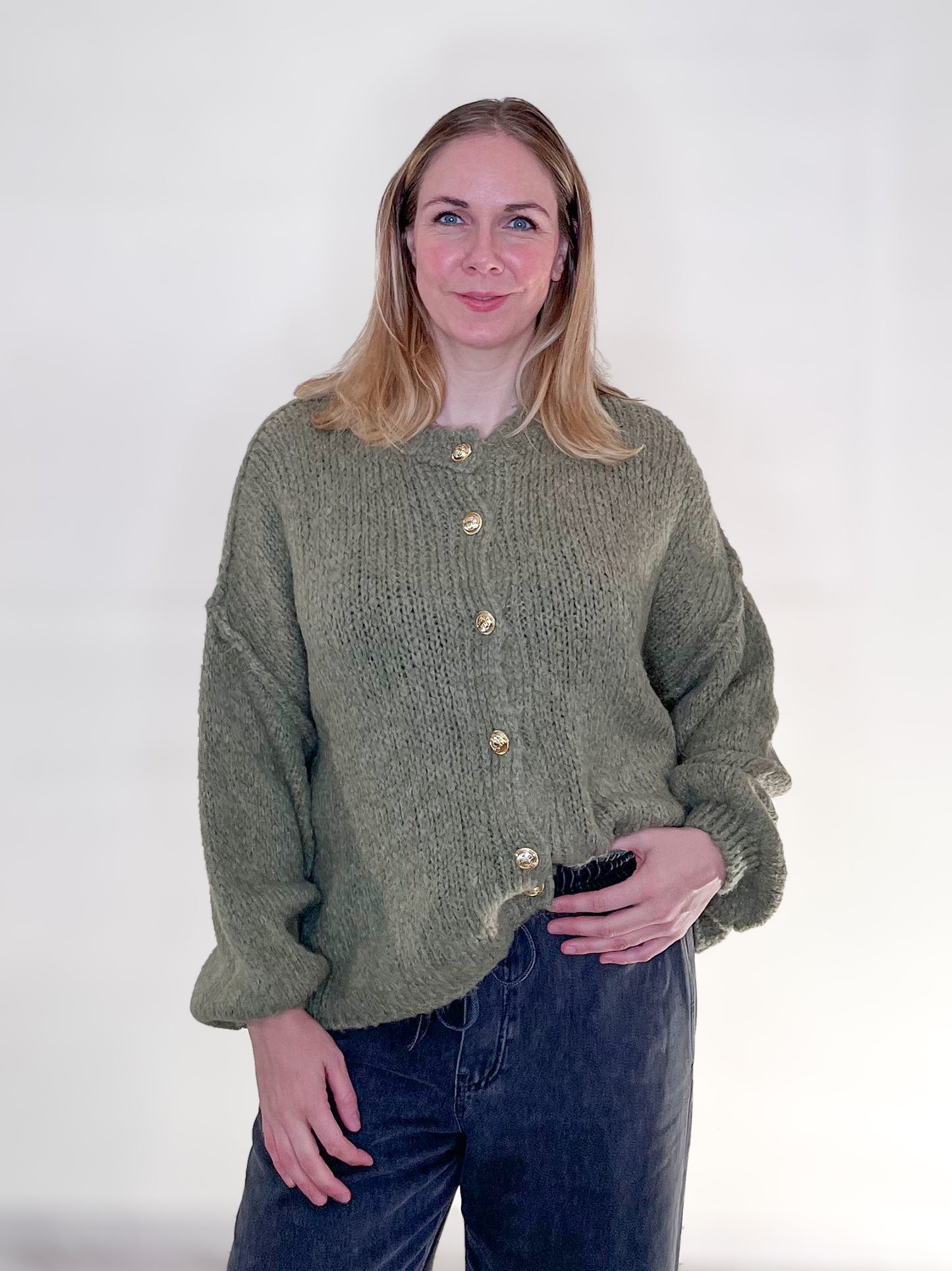 Strickjacke, elegant mit Knöpfen