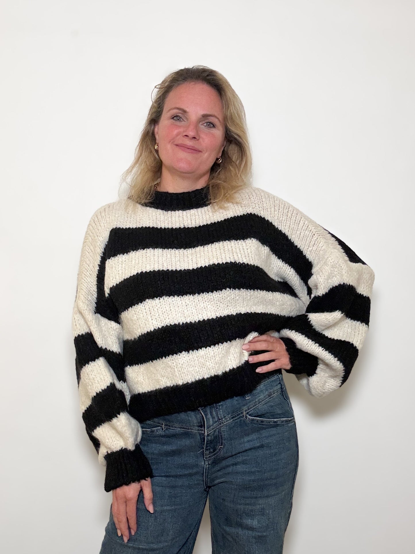 Oversize Strickpulli BLOCKSTREIFEN