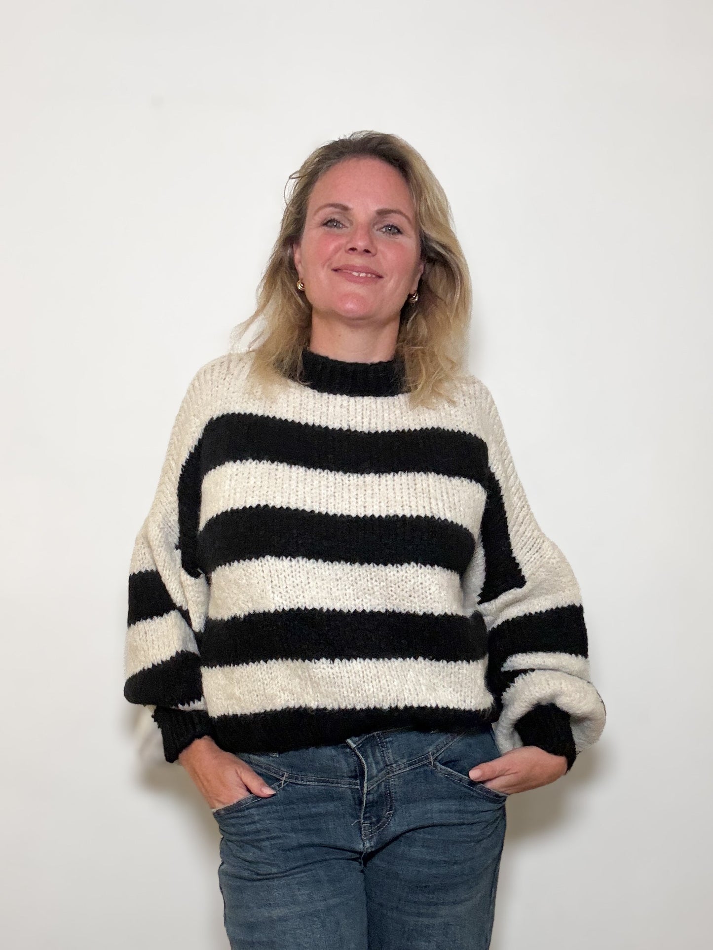 Oversize Strickpulli BLOCKSTREIFEN