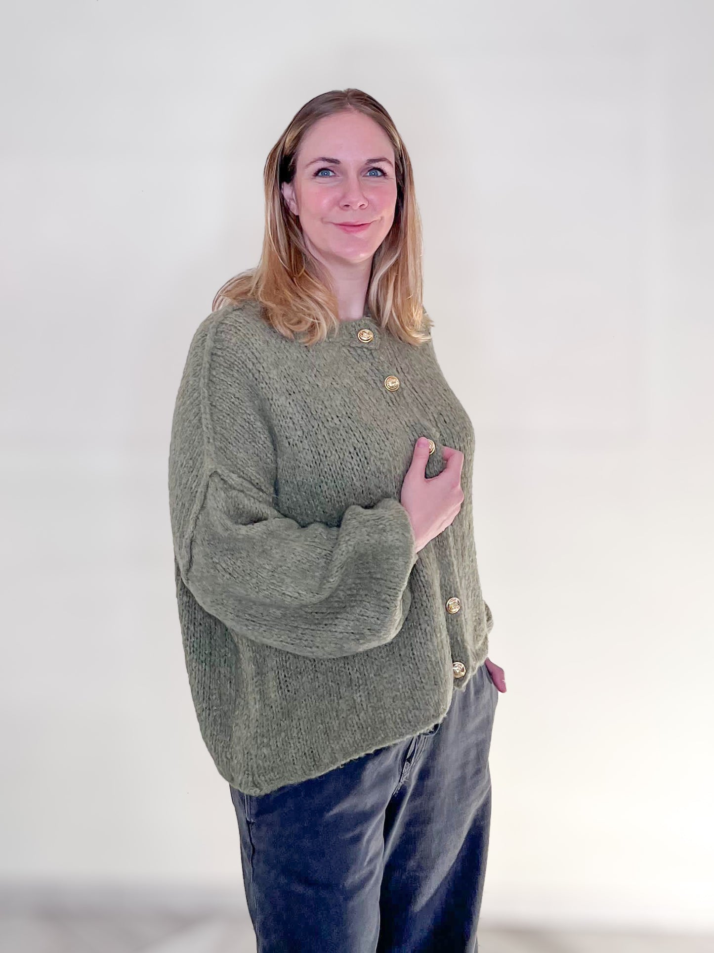 Strickjacke, elegant mit Knöpfen