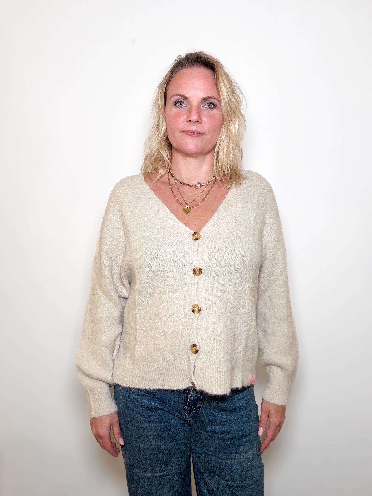 Feinstrickjacke mit Alpaka