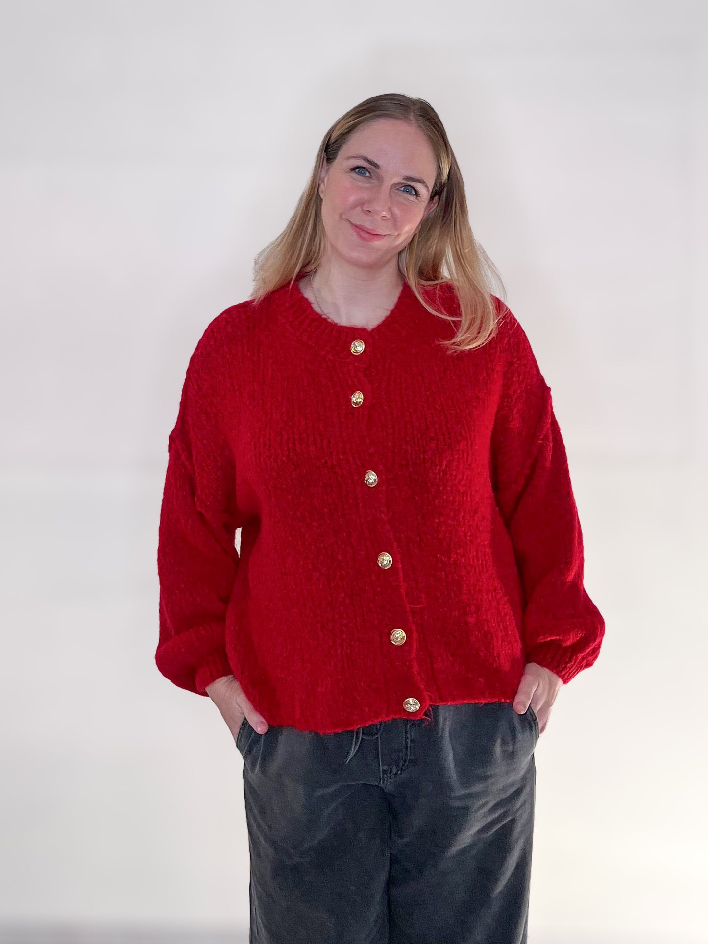 Strickjacke, elegant mit Knöpfen